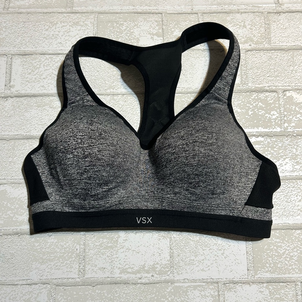 VSX Heathered Black Active Sports Bra 36B